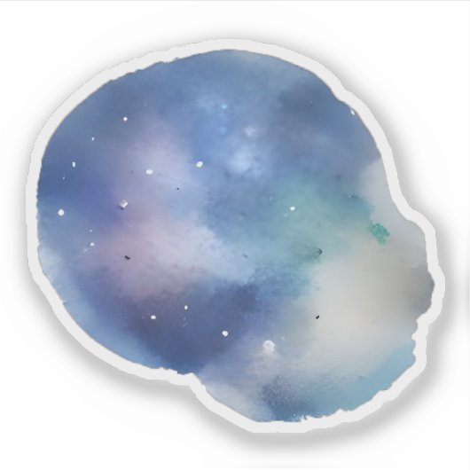 Himmelträume: Eine Erkundung der Wasserfarben Aufkleber (Vorderseite)