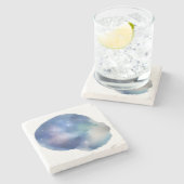 Himmelträume: Eine Erkundung der Wasserfarben Steinuntersetzer (Seitenansicht)