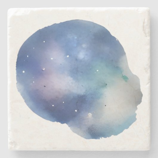 Himmelträume: Eine Erkundung der Wasserfarben Steinuntersetzer (Vorderseite)