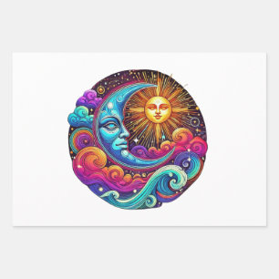 Himmelträume von Sonne und Mond Geschenkpapier Set