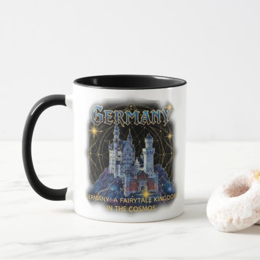Himmliches Deutschland Neuschwanstein Schloss Kuns Tasse (Mit Donut)