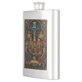 Himmliches männliches Zodiac Zwillinge Design Flachmann (Links)