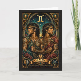 Himmliches männliches Zwillinge-Zodiakdesign Karte