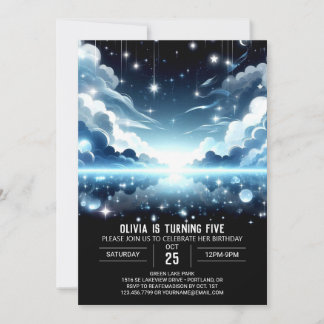 Himmlisch Adorable Celestial Digital Geburtstag Einladung