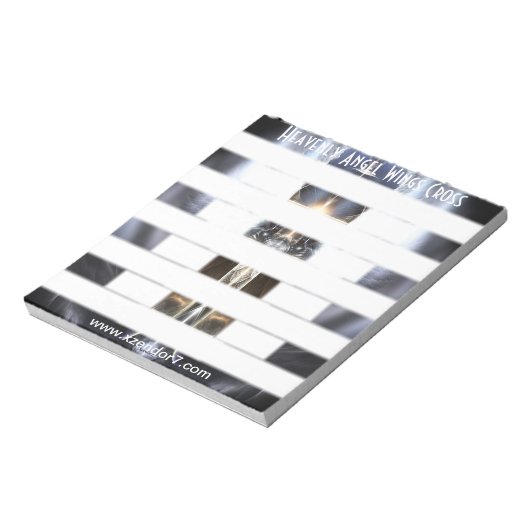 Himmlisch Angel Wing Cross Fraktal Art Notepad Notizblock (Rotiert)