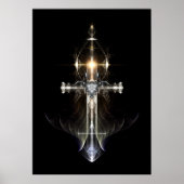 Himmlisch Angel Wing Cross Fraktal Art NWGBL Poster (Vorne)