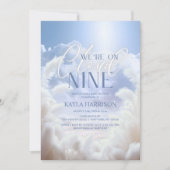 Himmlisch auf Cloud Nine 9 Pampas Baby Dusche Einladung (Vorderseite)