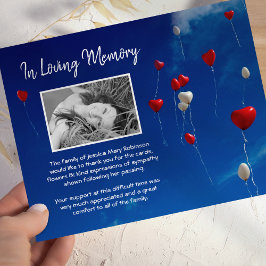 Himmlisch Balloons Beerdigung Foto Vielen Dank Dankeskarte