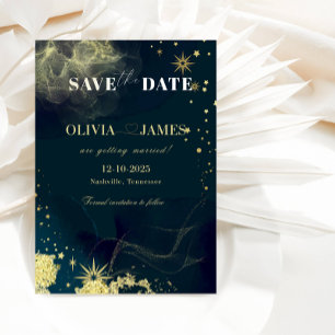 Himmlisch blaue Galaxie Save the Date Hochzeitskar Einladung