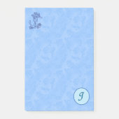 Himmlisch-blaue Monogramm (A-Z) Nachhinweise Post-it Klebezettel (Vorderseite)