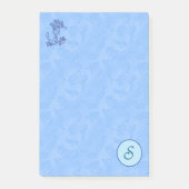 Himmlisch-blaue Monogramm (A-Z) Nachhinweise Post-it Klebezettel (Vorderseite)