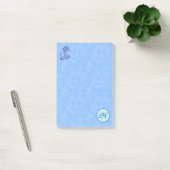 Himmlisch-blaue Monogramm (A-Z) Nachhinweise Post-it Klebezettel (Büro)