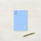 Himmlisch-blaue Monogramm (A-Z) Nachhinweise Post-it Klebezettel (Auf Schreibtisch)