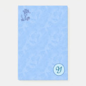 Himmlisch-blaue Monogramm (A-Z) Nachhinweise Post-it Klebezettel (Vorderseite)