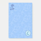 Himmlisch-blaue Monogramm (A-Z) Nachhinweise Post-it Klebezettel (Vorderseite)