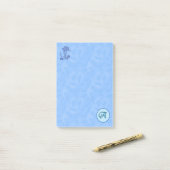 Himmlisch-blaue Monogramm (A-Z) Nachhinweise Post-it Klebezettel (Auf Schreibtisch)