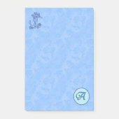 Himmlisch-blaue Monogramm (A-Z) Nachhinweise Post-it Klebezettel (Vorderseite)