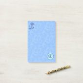 Himmlisch-blaue Monogramm (A-Z) Nachhinweise Post-it Klebezettel (Auf Schreibtisch)