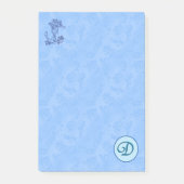 Himmlisch-blaue Monogramm (A-Z) Nachhinweise Post-it Klebezettel (Vorderseite)
