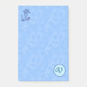 Himmlisch-blaue Monogramm (A-Z) Nachhinweise Post-it Klebezettel (Vorderseite)