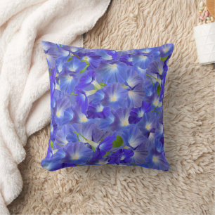Himmlisch Blaue Trichterwinde 3D Floral Kissen