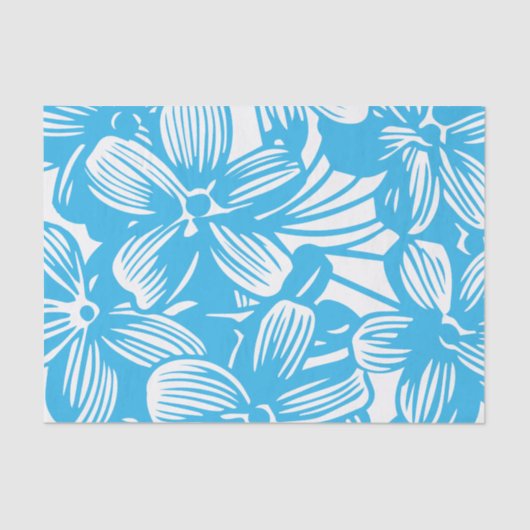 Himmlisch Blauer botanischer Hydrangea Blume Blüte Seidenpapier (Vorderseite)