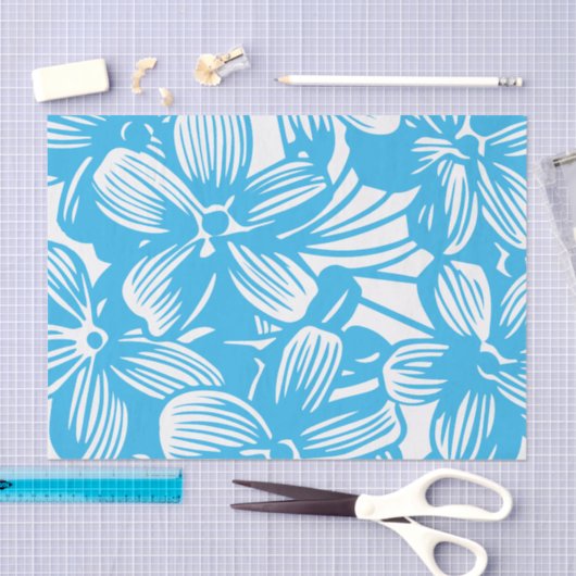 Himmlisch Blauer botanischer Hydrangea Blume Blüte Seidenpapier (Handwerk)