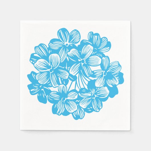 Himmlisch Blauer botanischer Hydrangea Blume Blüte Serviette (Vorderseite)