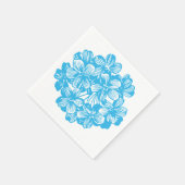Himmlisch Blauer botanischer Hydrangea Blume Blüte Serviette (Ecke)