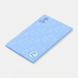 Himmlisch-blaues Monogramm (A-Z) Post-it Klebezettel