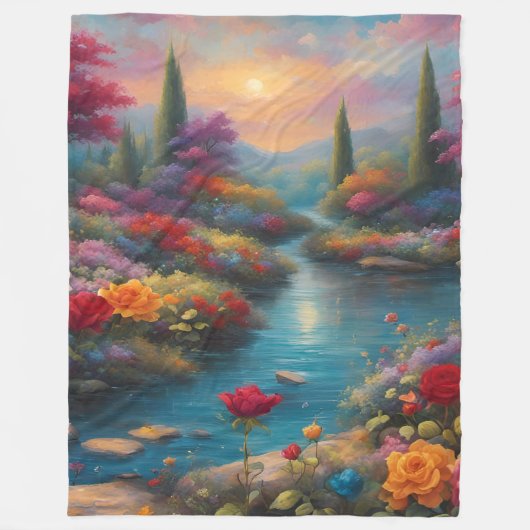 "Himmlisch Garden Stream" Fleecedecke (Vorderseite)