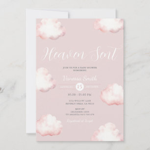 Himmlisch gesandte rosa Cloud-Baby-Shower-Einladun Einladung