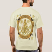 Himmlisch Golden Santa Claus Frohe Weihnachten T-Shirt (Rückseite)