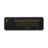 Himmlisch Gothic Schwarz und Gold Rücksendeadresse (Vorne)