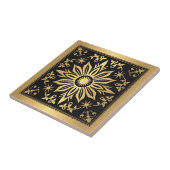 Himmlisch Gothic Schwarz und Gold Solar Fliese (Seite)