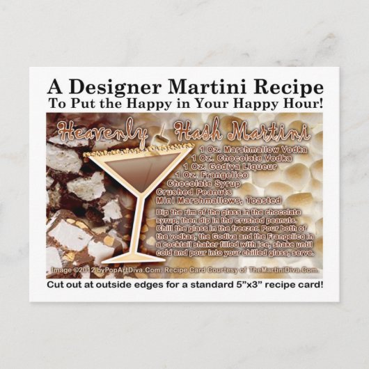 Himmlisch Hash Martini Rezept Postkarte (Vorderseite)
