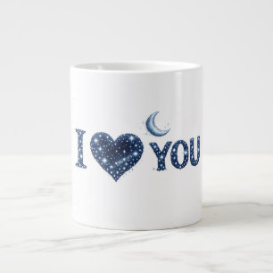 Himmlisch Ich Liebe Dich – Sterne, Mond & Herz Des Jumbo-Tasse
