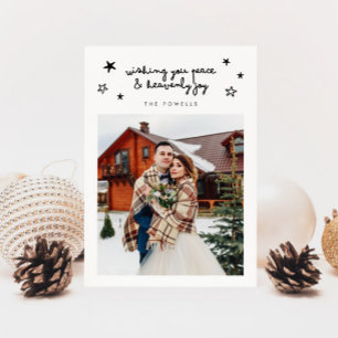 Himmlisch Joy Religious Holiday Wedding Foto White Feiertagskarte