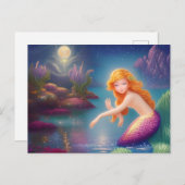 Himmlisch Little Mermaid Galaxy Portrait Postkarte (Vorne/Hinten)
