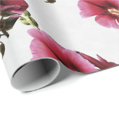 Himmlisch Pink Hollyhock Malva Blume Floral Geschenkpapier (Rolleneckpunkt)