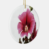 Himmlisch Pink Hollyhock Malva Blume Floral Keramikornament (Rechts)
