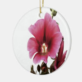 Himmlisch Pink Hollyhock Malva Blume Floral Keramikornament (Links)