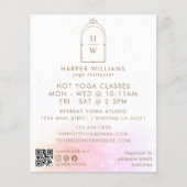 Himmlisch Rosa Monogramm Yoga-Lehrer QR-Code Flyer (Vorne)