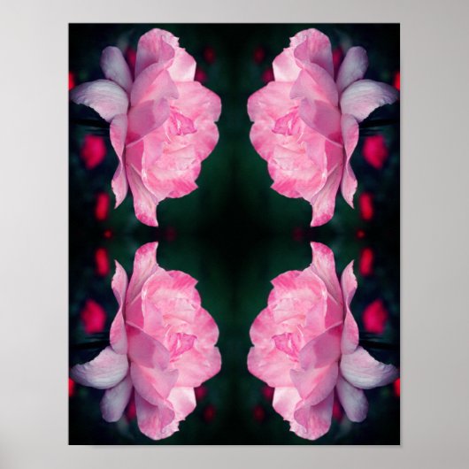 Himmlisch Rosa Rose Blume Abstrakt Poster (Vorne)