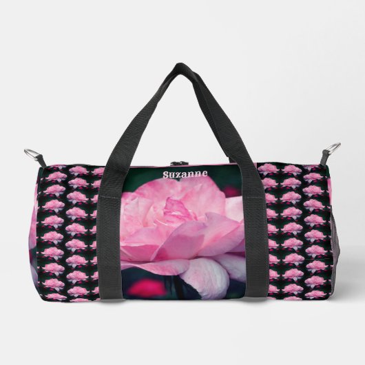 Himmlisch Rosa Rose Blume Personalisiert Duffle Bag (Vorderseite)