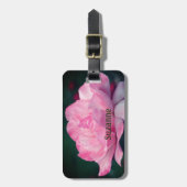 Himmlisch Rosa Rose Blume Personalisiert Gepäckanhänger (Vorderseite vertikal)