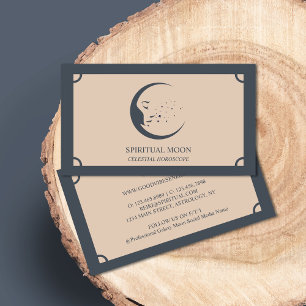 Himmlisch Spiritueller Mond Sterne Astrologie eleg Visitenkarte