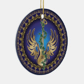 Himmlisch Winged Guitar Keramik Ornament (Rechts)