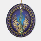 Himmlisch Winged Guitar Keramik Ornament (Links)