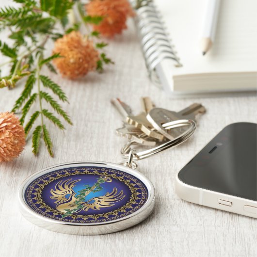 Himmlisch Winged Guitar Schlüsselanhänger (Seite)